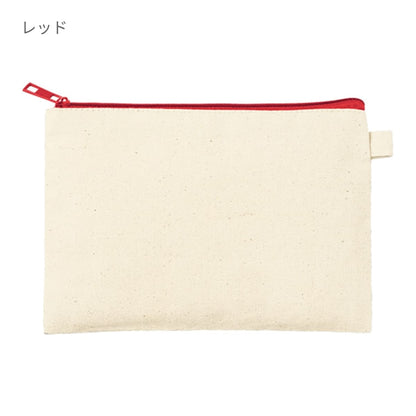 カラーファスナーキャンバスフラットポーチ（S） | ノベルティ(小物) | 1枚 | TP-0053 | オリーブ
