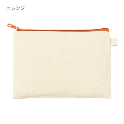 カラーファスナーキャンバスフラットポーチ（S） | ノベルティ(小物) | 1枚 | TP-0053 | パープル