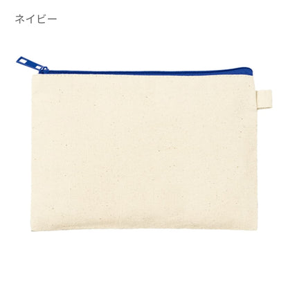 カラーファスナーキャンバスフラットポーチ（S） | ノベルティ(小物) | 1枚 | TP-0053 | ホワイト
