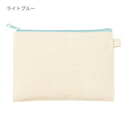 カラーファスナーキャンバスフラットポーチ（S） | ノベルティ(小物) | 1枚 | TP-0053 | オリーブ