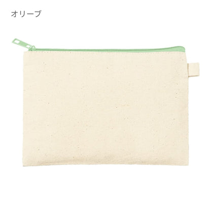 カラーファスナーキャンバスフラットポーチ（S） | ノベルティ(小物) | 1枚 | TP-0053 | ライトピンク