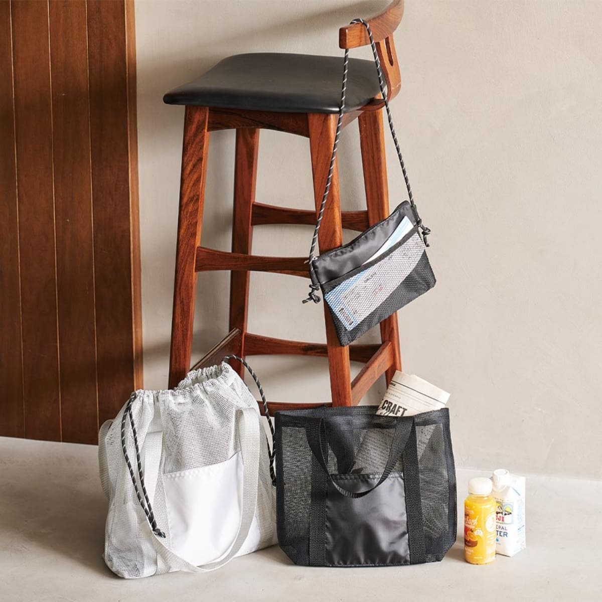 メッシュライントート（M） | ノベルティ(小物) | 1枚 | TR-1395 | ブラック