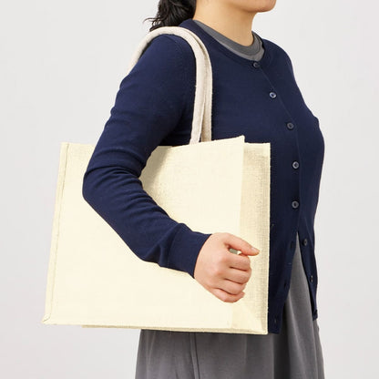 ジュートスクエアトート（ML）ワイド | ノベルティ(小物) | 1枚 | TR-1399 | ナチュラルベージュ