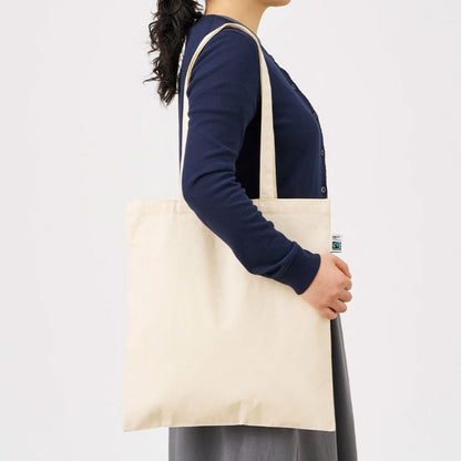 フェアトレードコットンカジュアルフラットバッグ（L） | ノベルティ(小物) | 1枚 | TR-1401 | ナチュラル