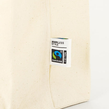 フェアトレードコットンマチ付マルシェバッグ | ノベルティ(小物) | 1枚 | TR-1402 | スモーキーブルー