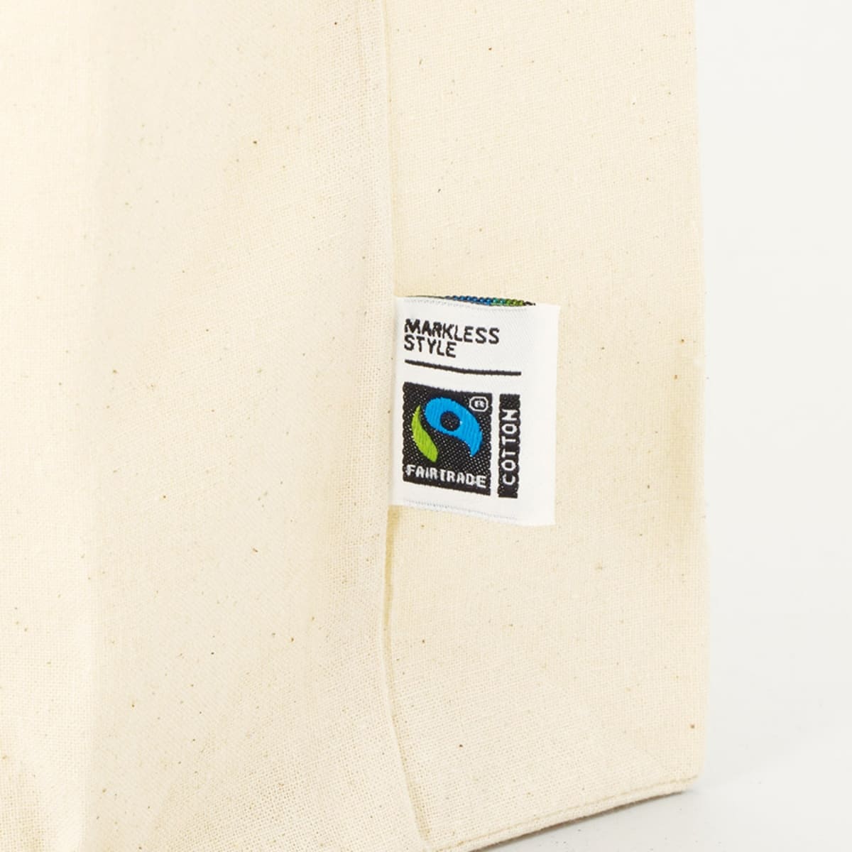 フェアトレードコットンマチ付マルシェバッグ | ノベルティ(小物) | 1枚 | TR-1402 | ネイビー