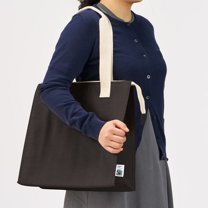 フェアトレードコットンスクエア保冷トート（M） | ノベルティ(小物) | 1枚 | TR-1404 | ナイトブラック