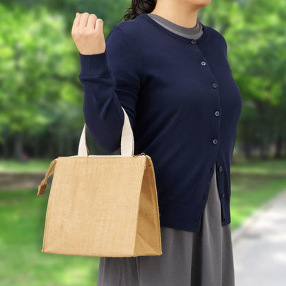 ジュートスクエア保冷トート（S） | ノベルティ(小物) | 1枚 | TR-1405 | ナチュラルベージュ