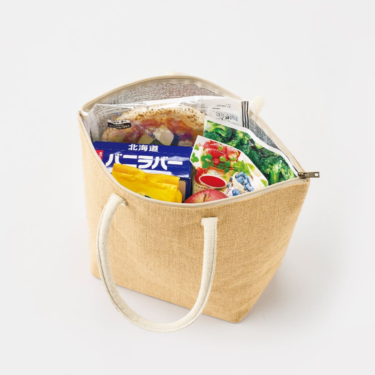 ジュート保冷トート（M） | ノベルティ(小物) | 1枚 | TR-1406 | ナチュラルホワイト