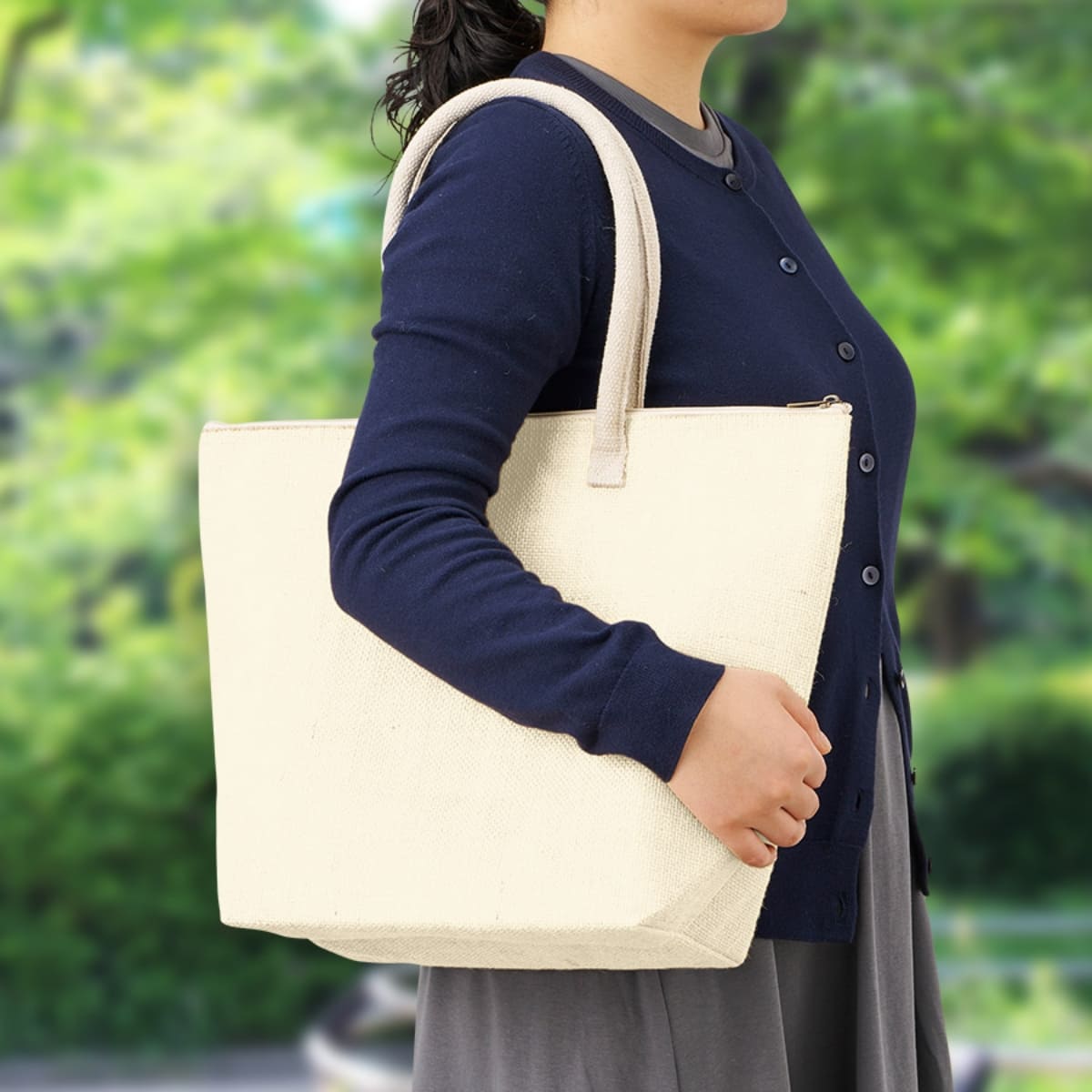 ジュート保冷トート（M） | ノベルティ(小物) | 1枚 | TR-1406 | ナチュラルホワイト