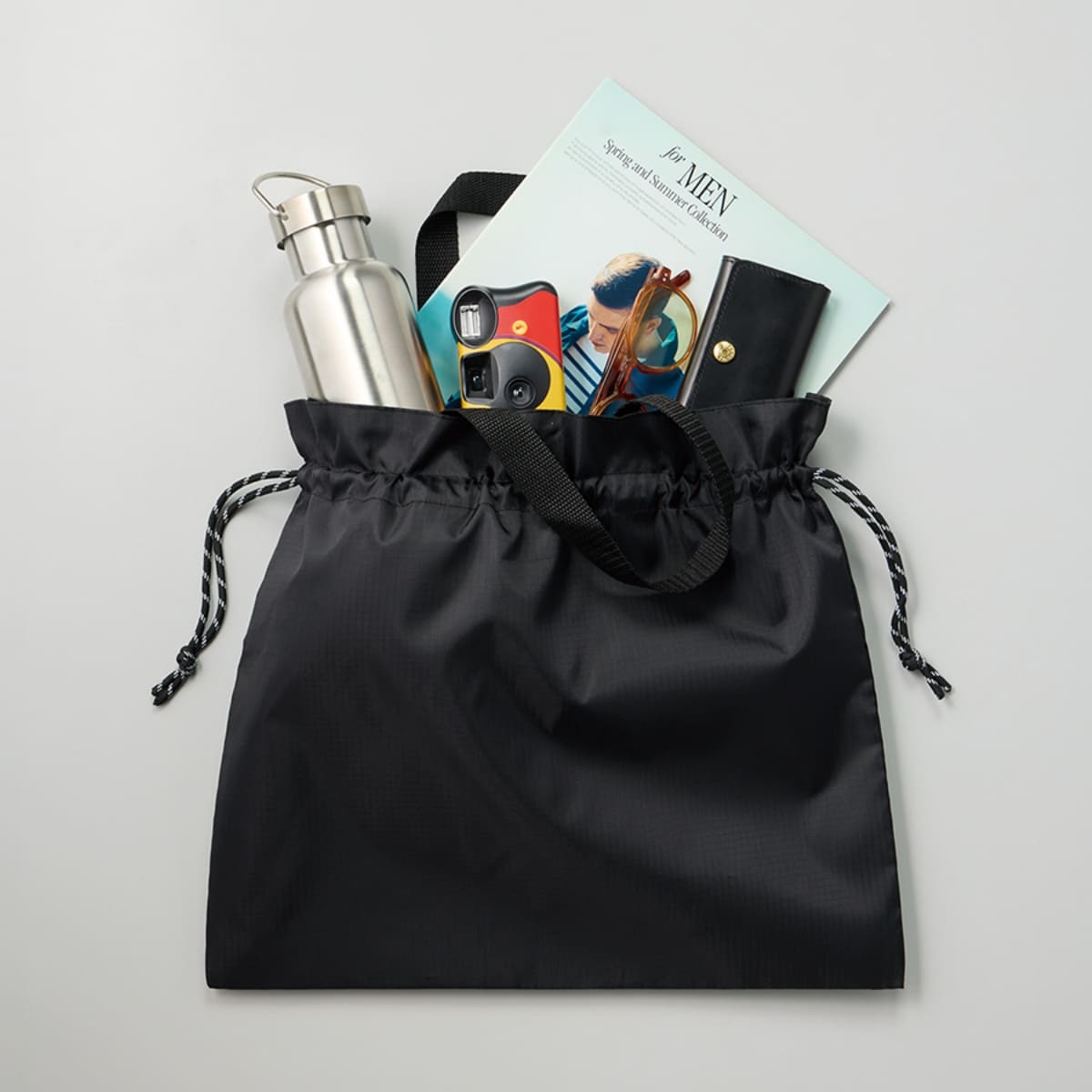 リップストップ巾着バッグ | ノベルティ(小物) | 1枚 | TR-1426 | ネイビー