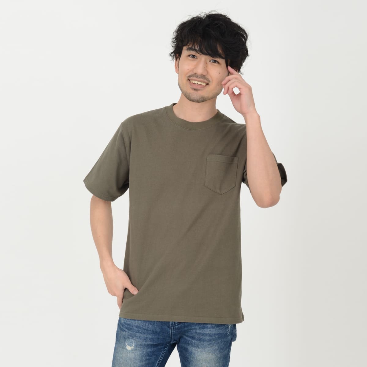 10.2オンスポケット付きスーパーヘビーウェイトTシャツ | メンズ | 1枚 | MS1157 | スモーキーグリーン