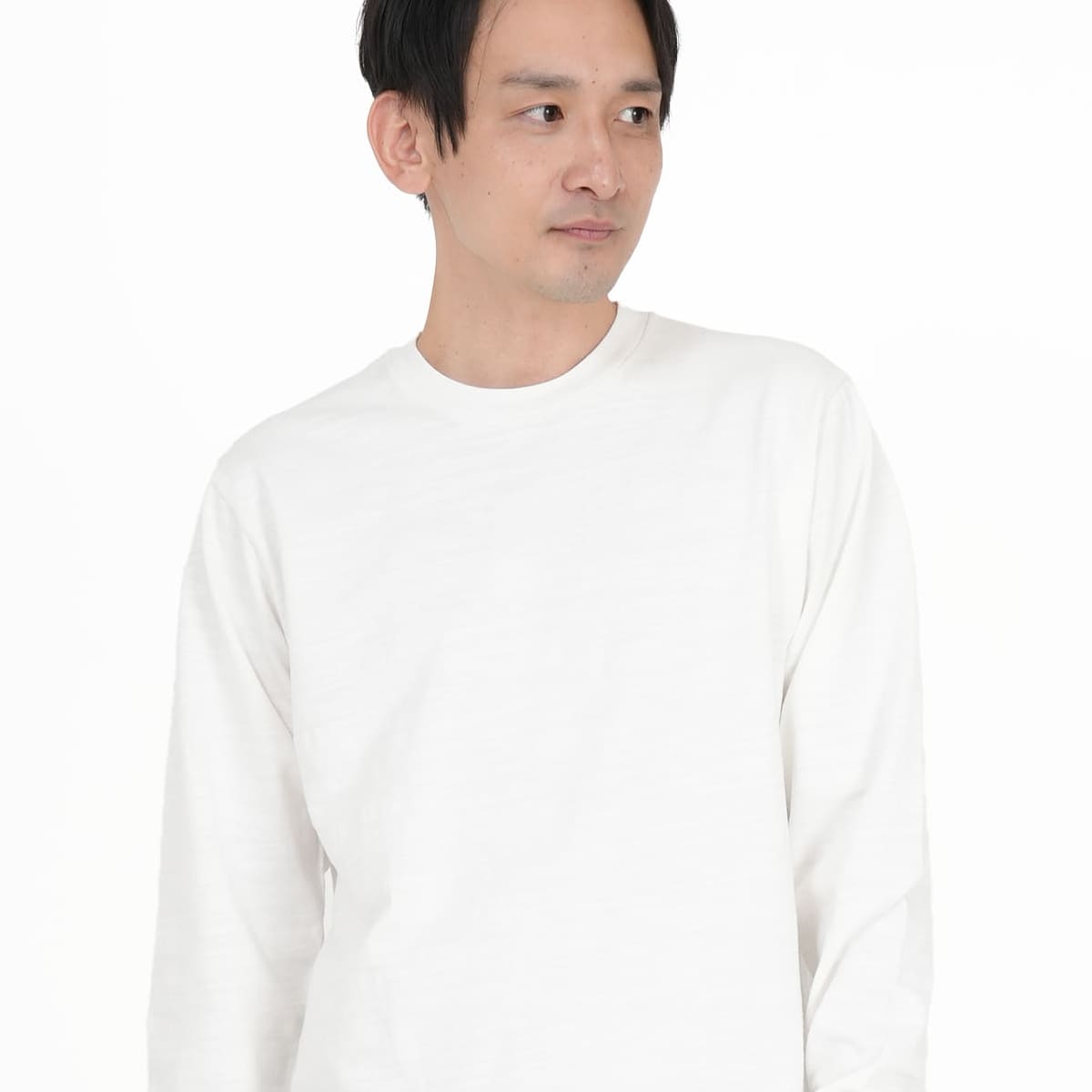 スラブ長袖Tシャツ | メンズ | 1枚 | MS1168 | オフホワイト