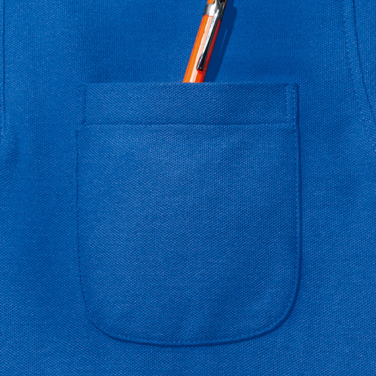 ポケット付CVC鹿の子ドライ長袖ポロシャツ | メンズ | 1枚 | MS3115 | オレンジ