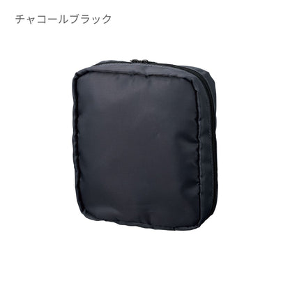 マルチポケットポリポーチ スクエア | ノベルティ(小物) | 1枚 | TP-0026 | チャコールブラック