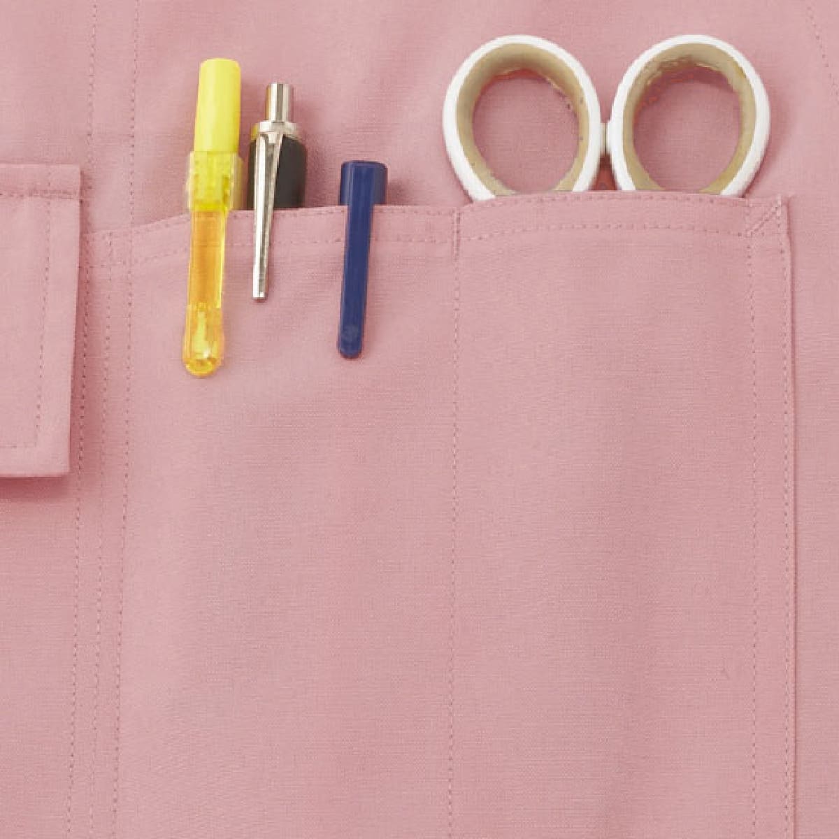 胸当てエプロン（H型） | 介護服（福祉・ケア） | 1枚 | TK7001 | ピンク×ネイビー