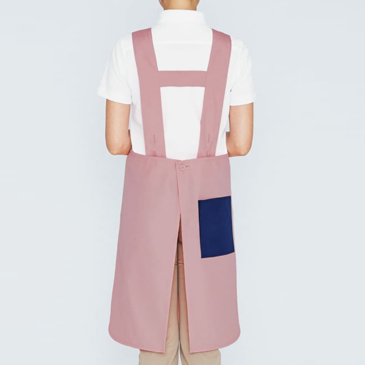 胸当てエプロン（H型） | 介護服（福祉・ケア） | 1枚 | TK7001 | ピンク×ネイビー