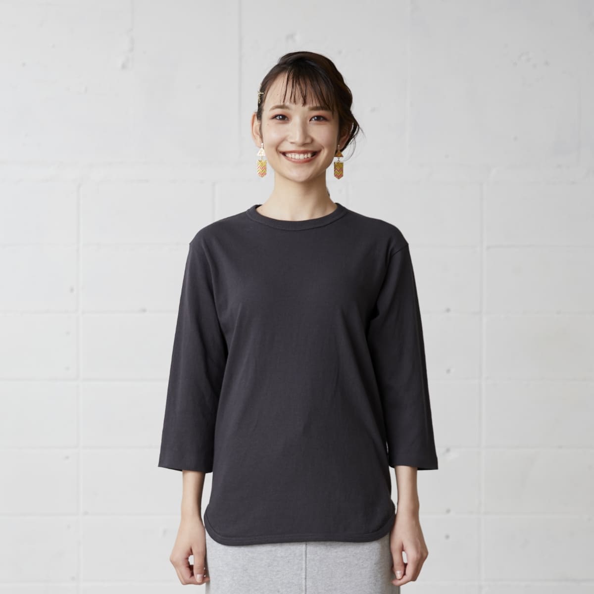 オープンエンド 3/4スリーブ ベースボールTシャツ | ビッグサイズ | 1枚 | OE1230 | ナチュラル×バーガンディ