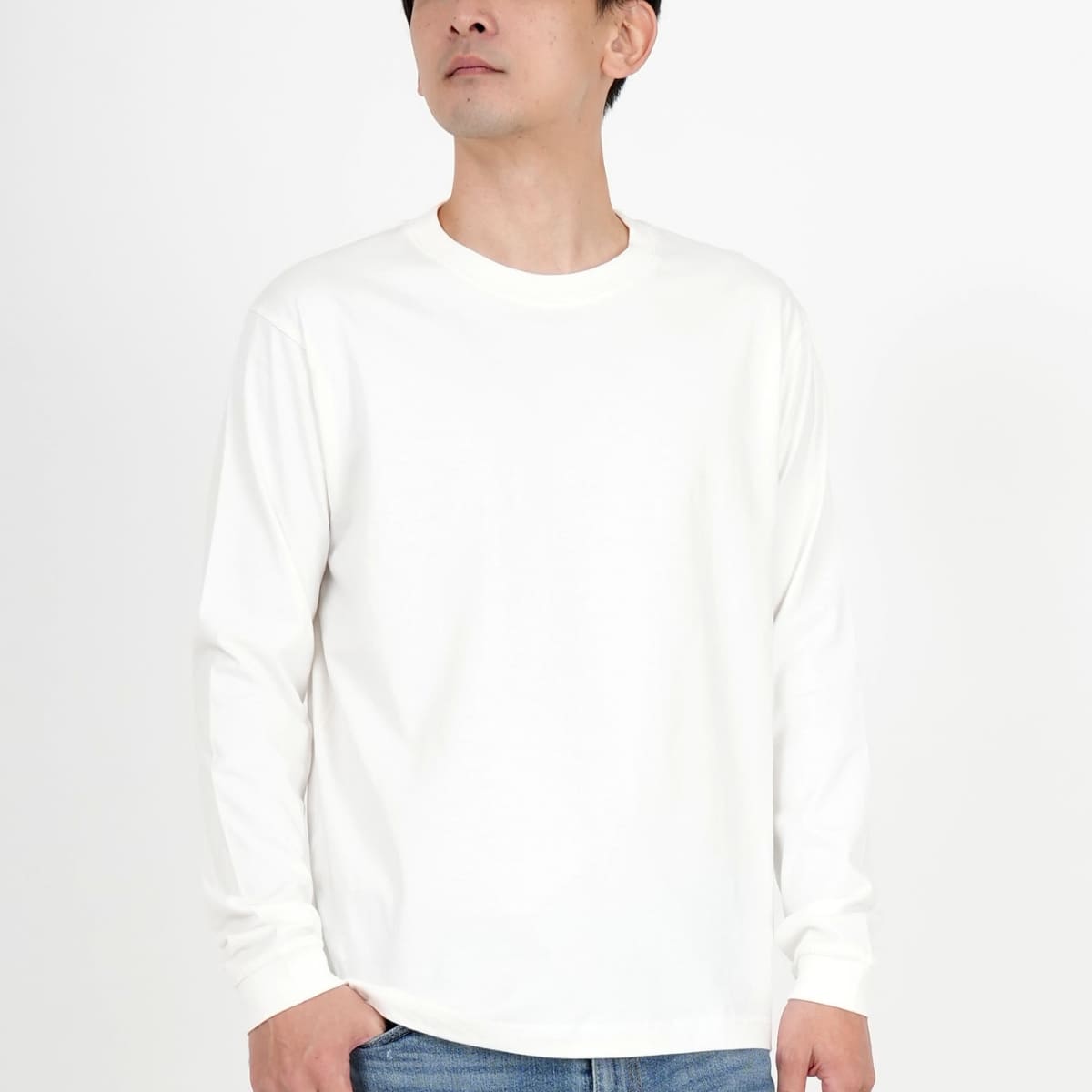 オーガニックコットンロングスリーブTシャツ | メンズ | 1枚 | OGL-914 | ホワイト