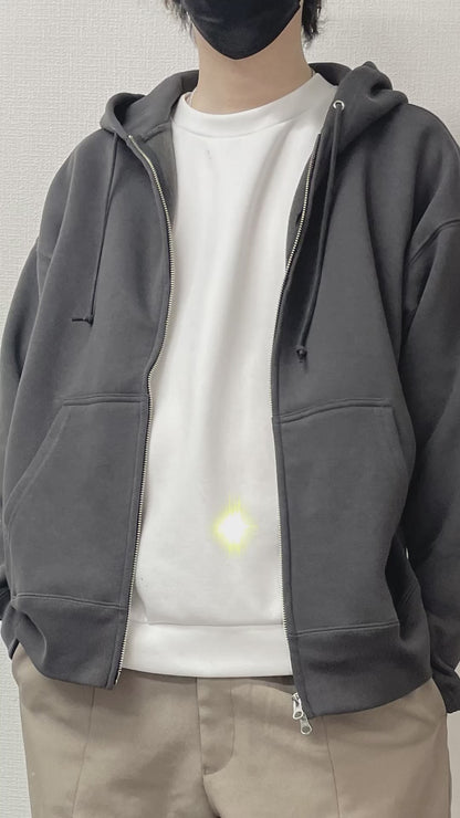 10.0オンス T/C ボックスシルエット スウェット フルジップ パーカ（裏起毛） | メンズ | 1枚 | 5621-01 | ブラック