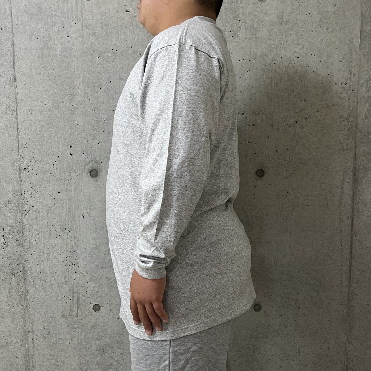 7.4オンス スーパーヘビー長袖Tシャツ | ビッグサイズ | 1枚 | 00149-HVL | 杢グレー