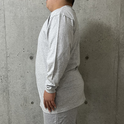 7.4オンス スーパーヘビー長袖Tシャツ | ビッグサイズ | 1枚 | 00149-HVL | 杢グレー