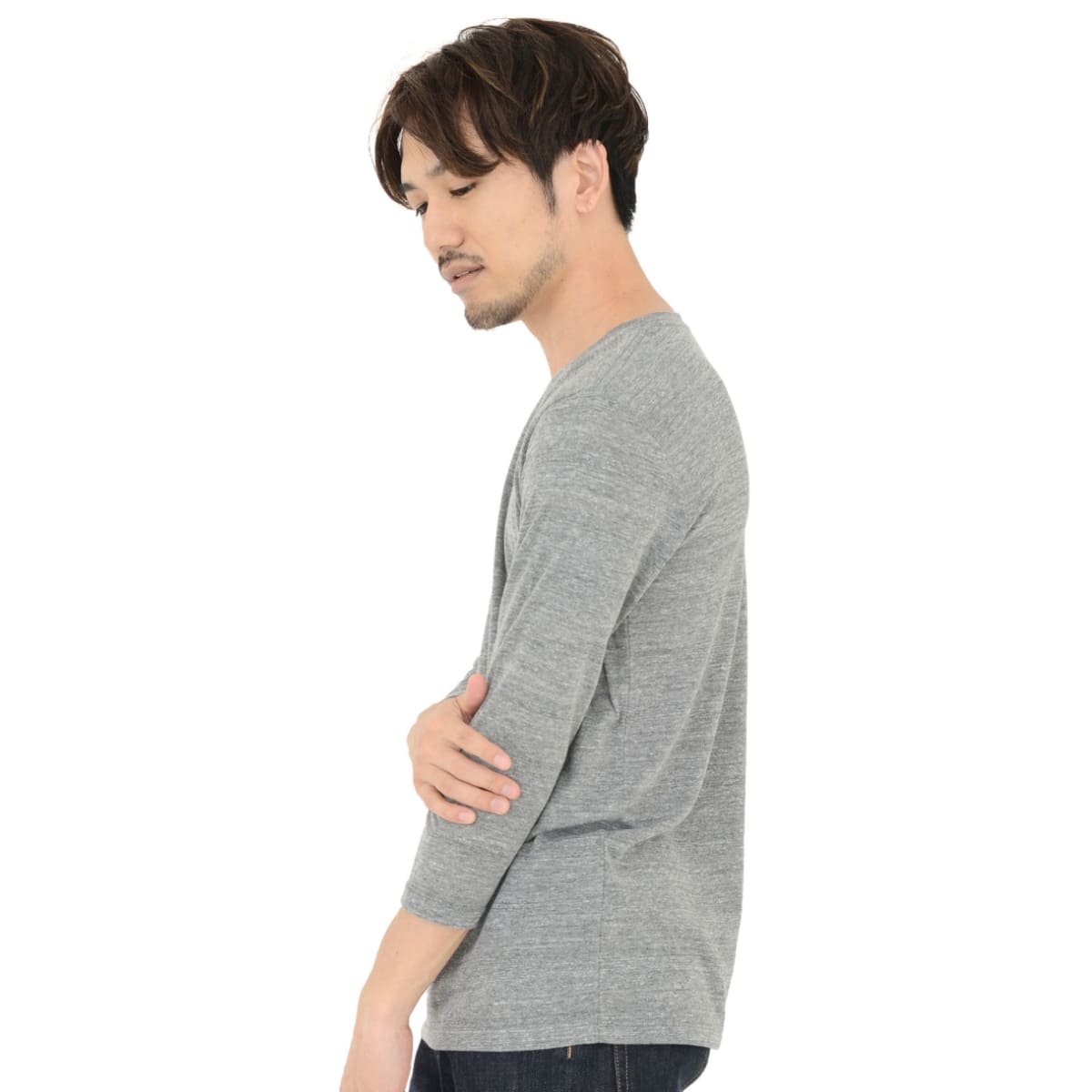 トライブレンド3/4スリーブTシャツ | メンズ | 1枚 | TBL-118 | へザーブラック