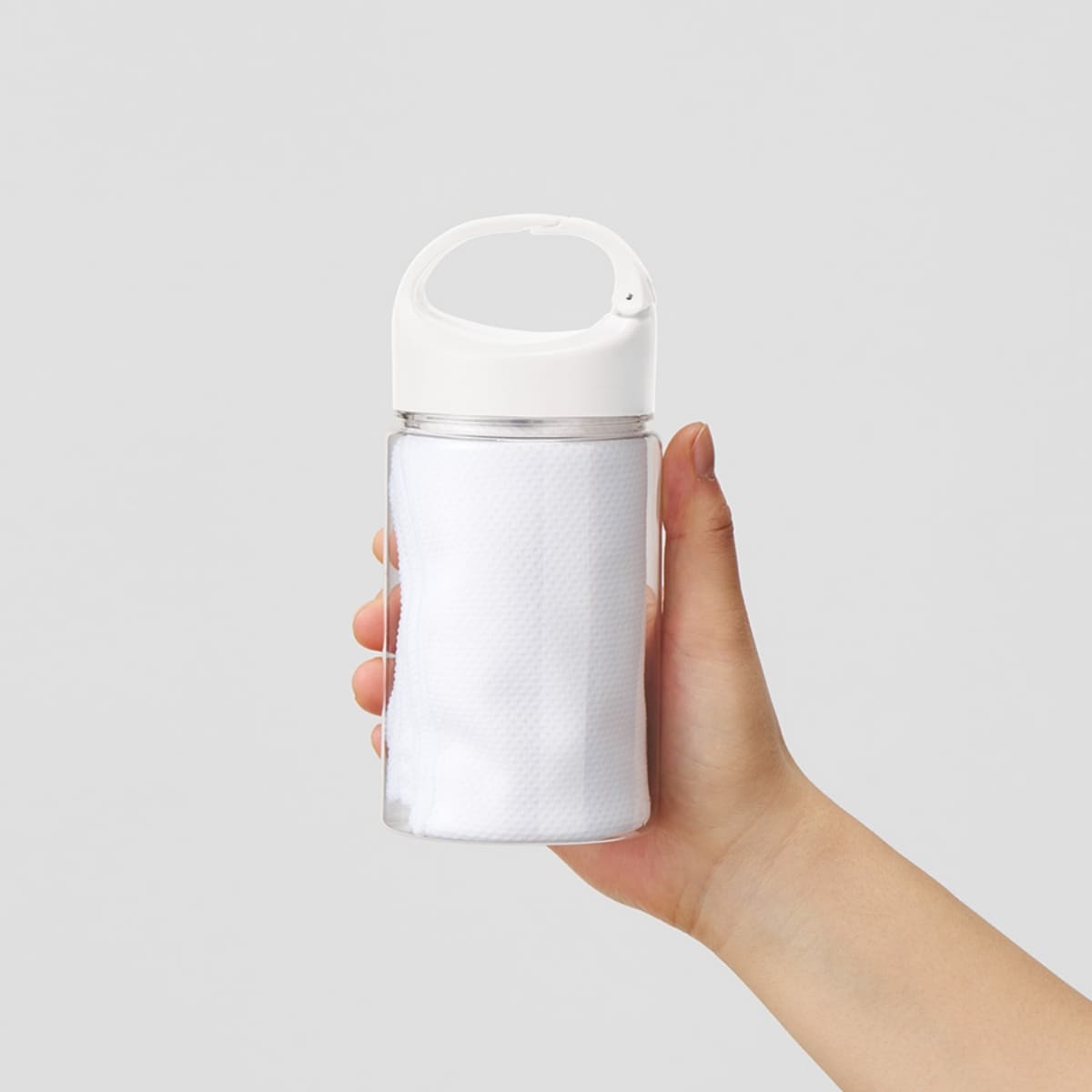 涼感フェイスタオル 抗菌タイプ（ボトルケース付） | ノベルティ(小物) | 1枚 | TC-0004 | ホワイト