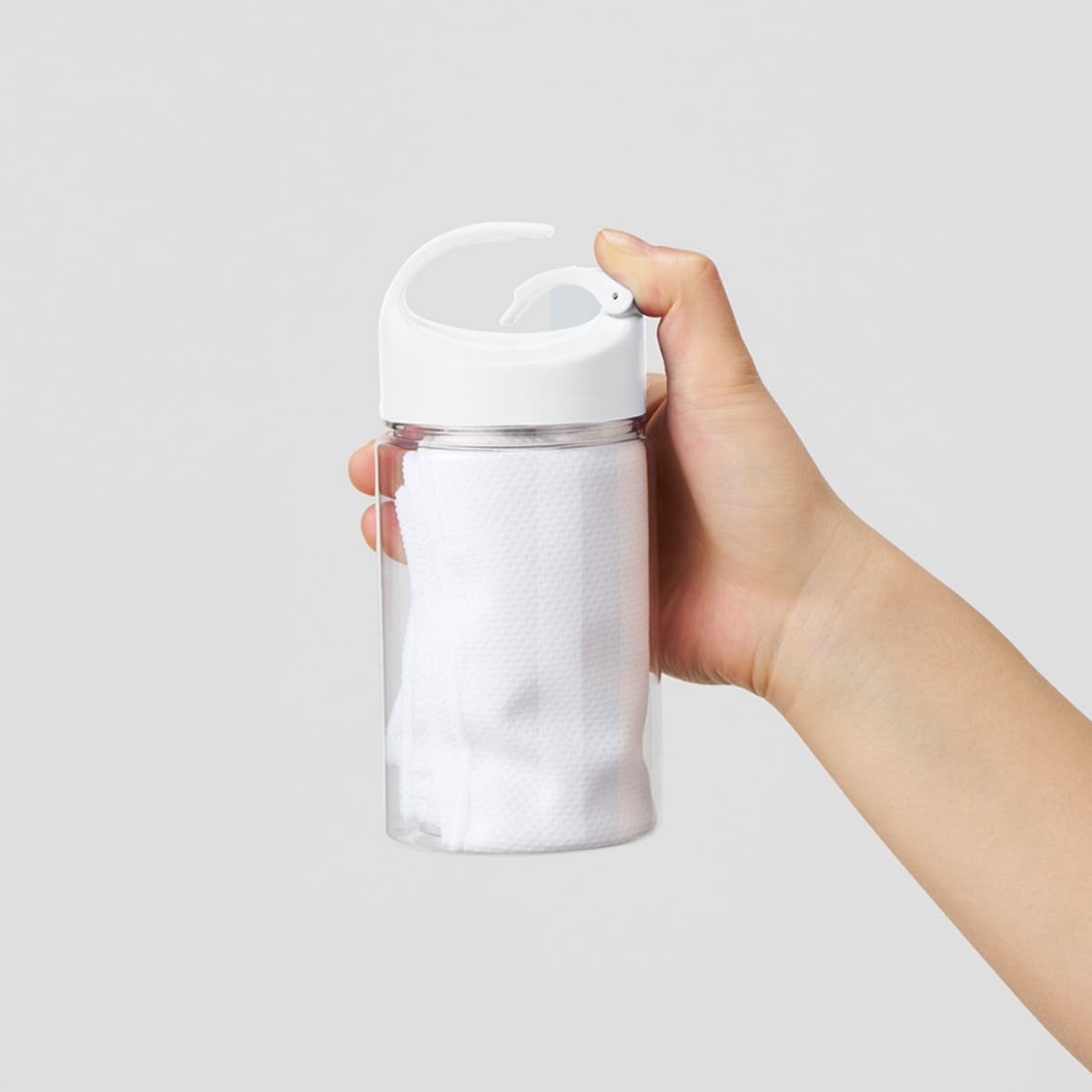 涼感フェイスタオル 抗菌タイプ（ボトルケース付） | ノベルティ(小物) | 1枚 | TC-0004 | ホワイト