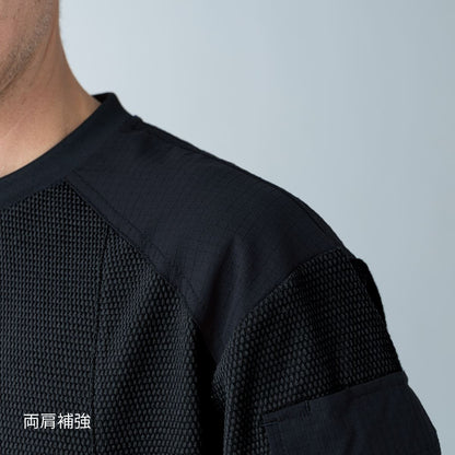スラントジップショートスリーブTシャツ | ユニフォーム | 1枚 | 5545 | ブラック