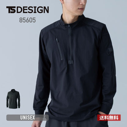 TS DEOドッツロングスリーブハーフジップ | ユニフォーム | 1枚 | 85605 | ブラック