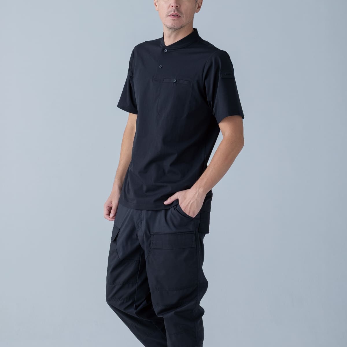 TS DEOドッツヘンリーネックシャツ | ユニフォーム | 1枚 | 85651 | ブラック