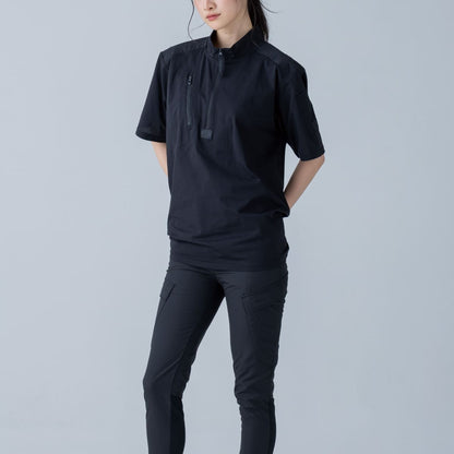 TS DEOドッツショートスリーブハーフジップ | ユニフォーム | 1枚 | 85655 | ブラック