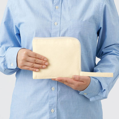 キャンバスL字ファスナーフラットポーチ(S) | ノベルティ(小物) | 1枚 | TP-0007 | スモークピンク