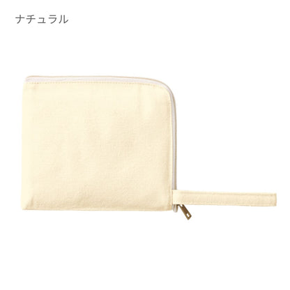 キャンバスL字ファスナーフラットポーチ(S) | ノベルティ(小物) | 1枚 | TP-0007 | スモークピンク