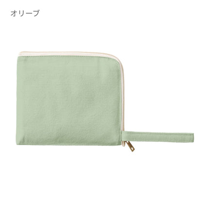 キャンバスL字ファスナーフラットポーチ(S) | ノベルティ(小物) | 1枚 | TP-0007 | マスタード