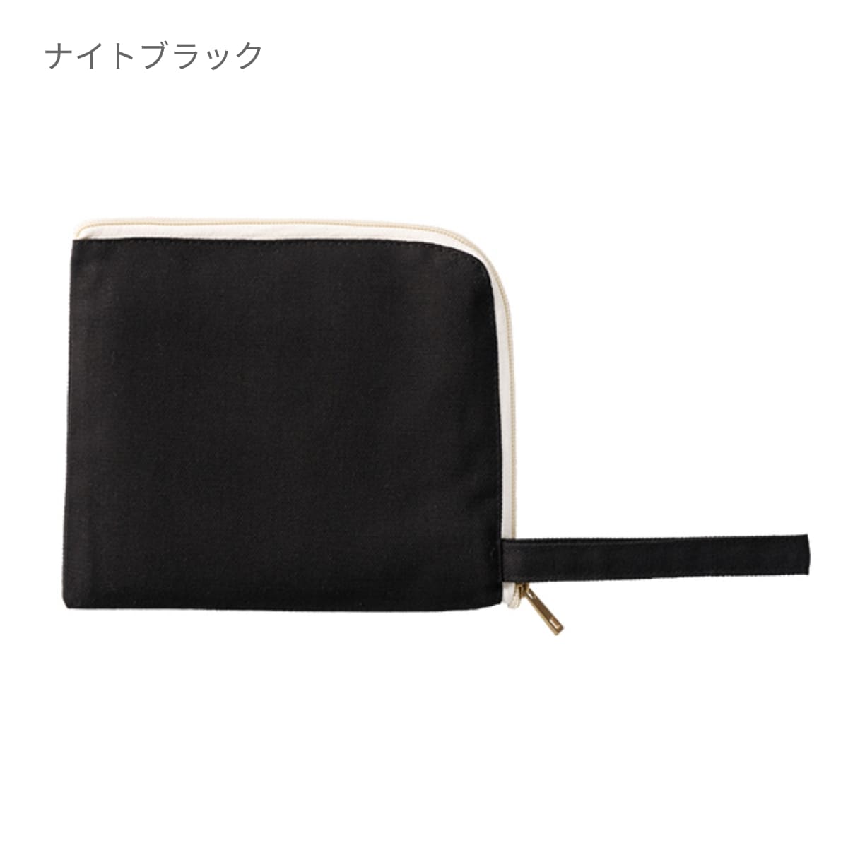 キャンバスL字ファスナーフラットポーチ(S) | ノベルティ(小物) | 1枚 | TP-0007 | ナチュラル