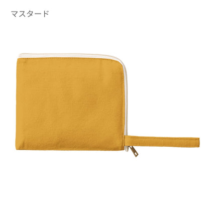 キャンバスL字ファスナーフラットポーチ(S) | ノベルティ(小物) | 1枚 | TP-0007 | スモークブルー