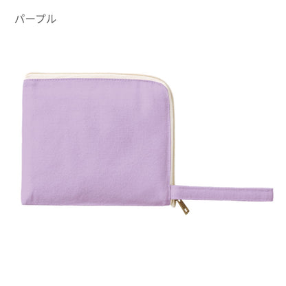 キャンバスL字ファスナーフラットポーチ(S) | ノベルティ(小物) | 1枚 | TP-0007 | ナチュラル