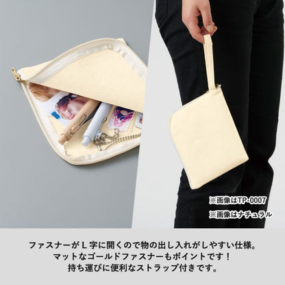 キャンバスL字ファスナーフラットポーチ(S) | ノベルティ(小物) | 1枚 | TP-0007 | スモークブルー