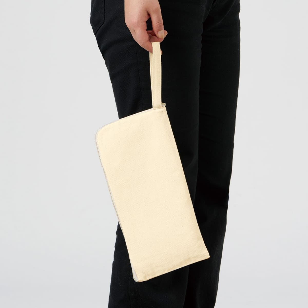 キャンバスL字ファスナーフラットポーチ(M) | ノベルティ(小物) | 1枚 | TP-0008 | パープル