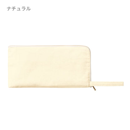 キャンバスL字ファスナーフラットポーチ(M) | ノベルティ(小物) | 1枚 | TP-0008 | ナイトブラック