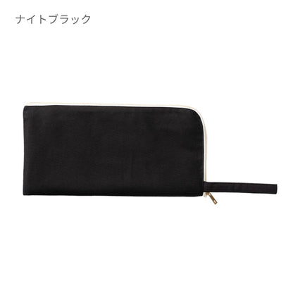 キャンバスL字ファスナーフラットポーチ(M) | ノベルティ(小物) | 1枚 | TP-0008 | パープル