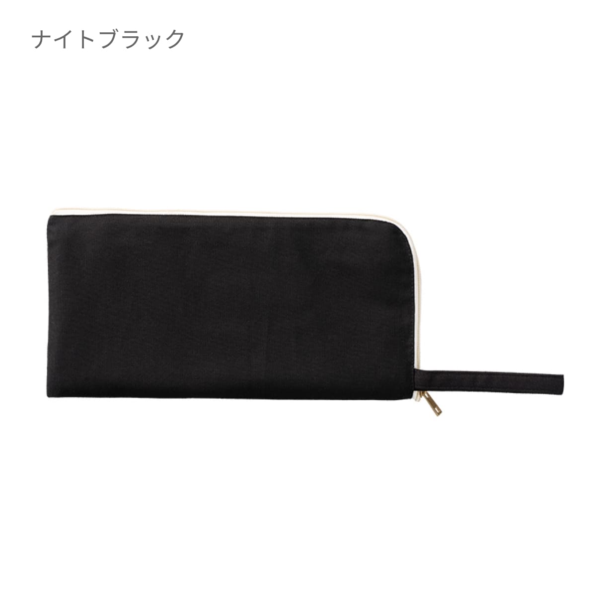 キャンバスL字ファスナーフラットポーチ(M) | ノベルティ(小物) | 1枚 | TP-0008 | オリーブ