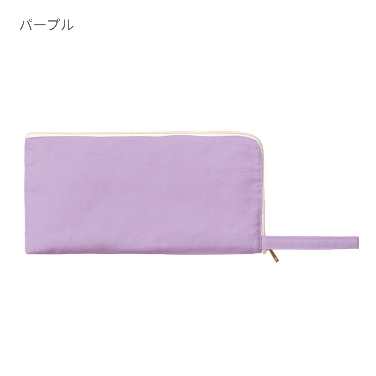 キャンバスL字ファスナーフラットポーチ(M) | ノベルティ(小物) | 1枚 | TP-0008 | マスタード