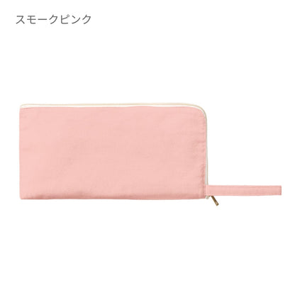 キャンバスL字ファスナーフラットポーチ(M) | ノベルティ(小物) | 1枚 | TP-0008 | マスタード