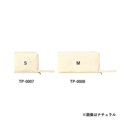 キャンバスL字ファスナーフラットポーチ(M) | ノベルティ(小物) | 1枚 | TP-0008 | ナイトブラック