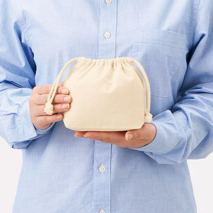 厚手コットンポーチ巾着(S) | ノベルティ(小物) | 1枚 | TP-0016 | サックスブルー