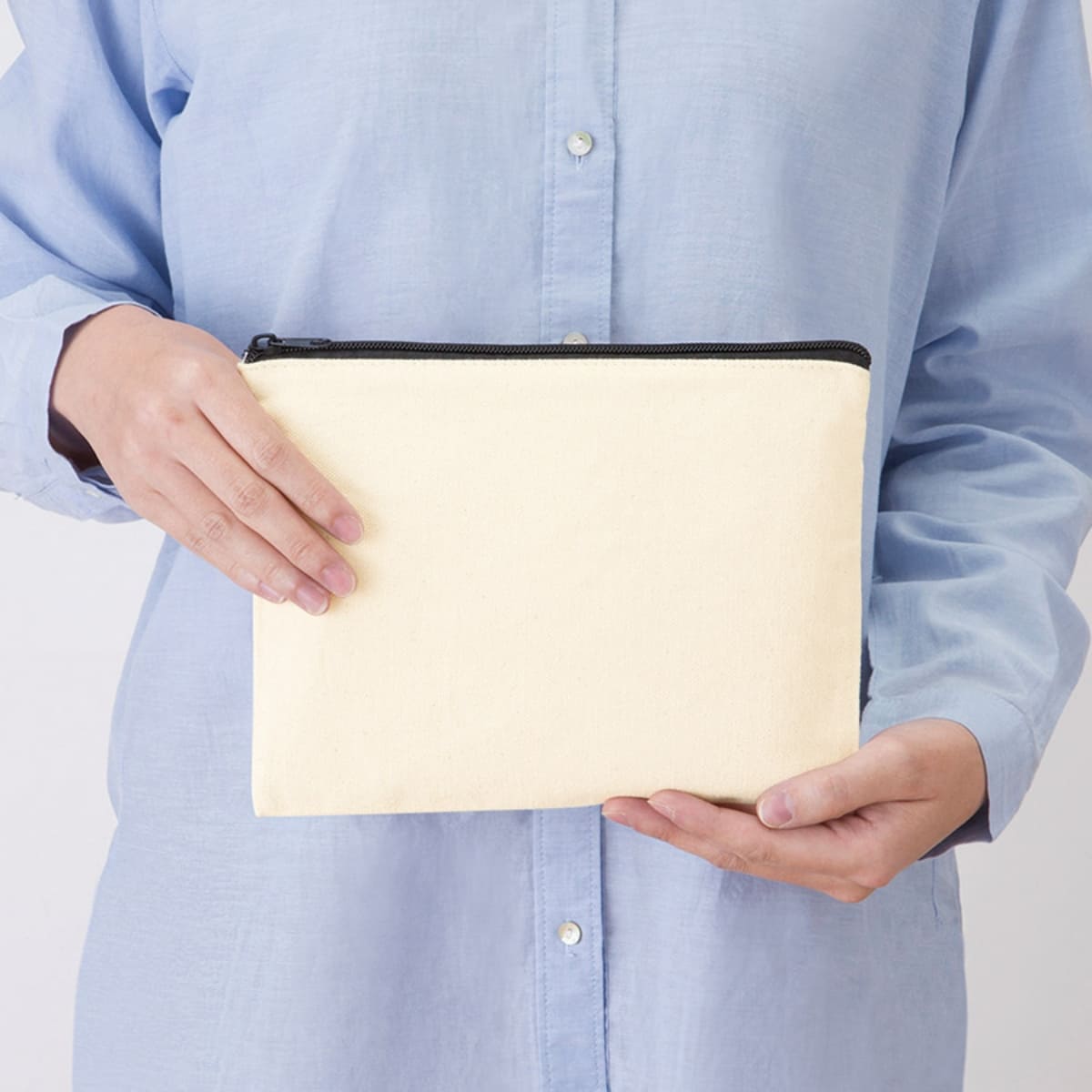 キャンバスフラットポーチ（Ｍ） | ノベルティ(小物) | 1枚 | TR-0823 | スモークピンク