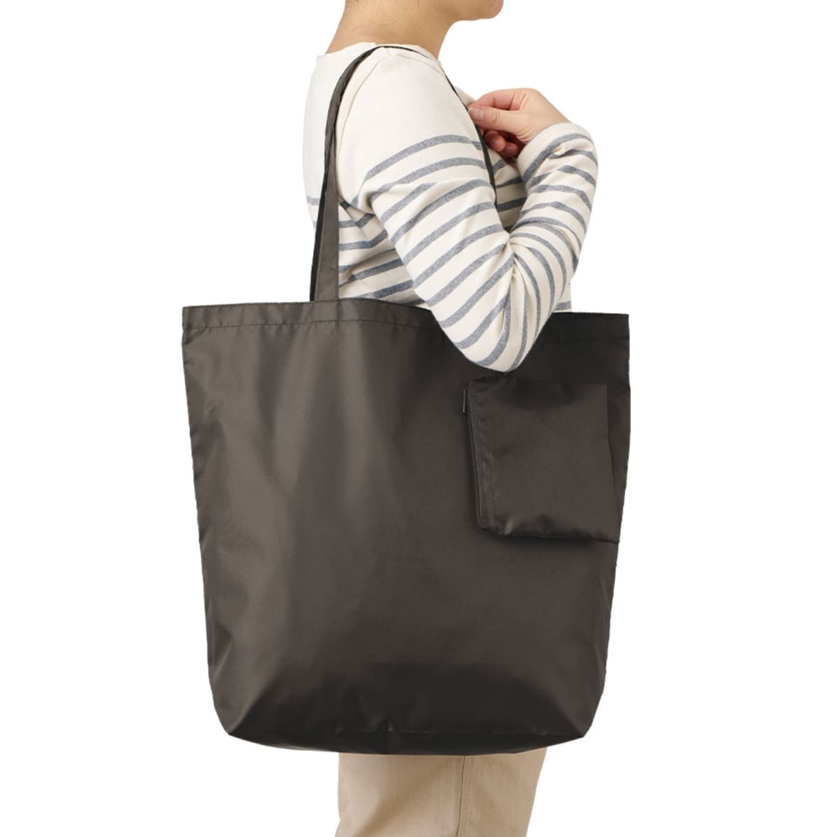 ポケッタブルトート(L) ポーチ付 | ノベルティ(小物) | 1枚 | TR-1350 | スモークピンク